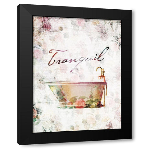 Vintage Tranquil Tub Black Modern Wood Framed Art Print with Double Matting by Villa, Milli