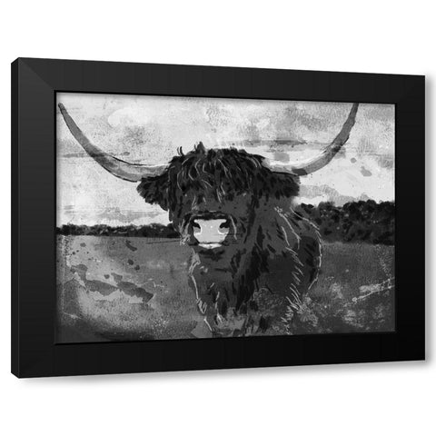 Hi Bull BW Black Modern Wood Framed Art Print with Double Matting by Villa, Milli
