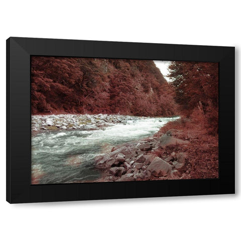 Fall River Black Modern Wood Framed Art Print with Double Matting by Villa, Milli