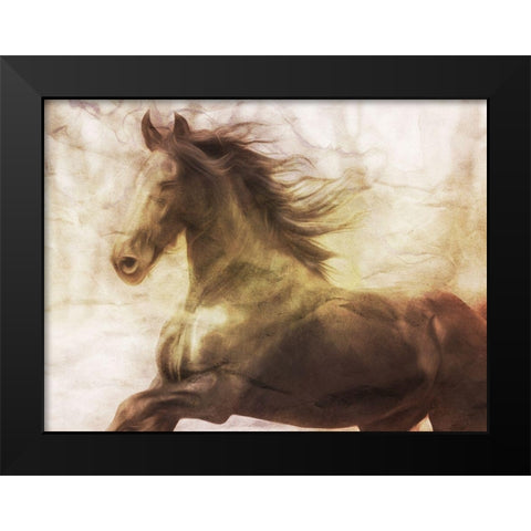 Horse On The Run Black Modern Wood Framed Art Print by Villa, Milli