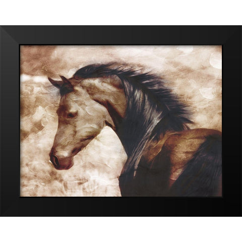Look At The Horse Black Modern Wood Framed Art Print by Villa, Milli