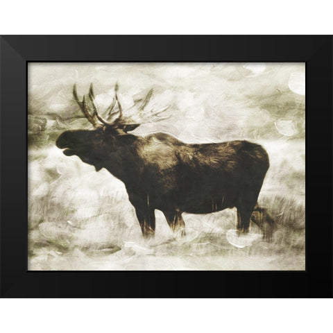 Singing Moose Black Modern Wood Framed Art Print by Villa, Milli