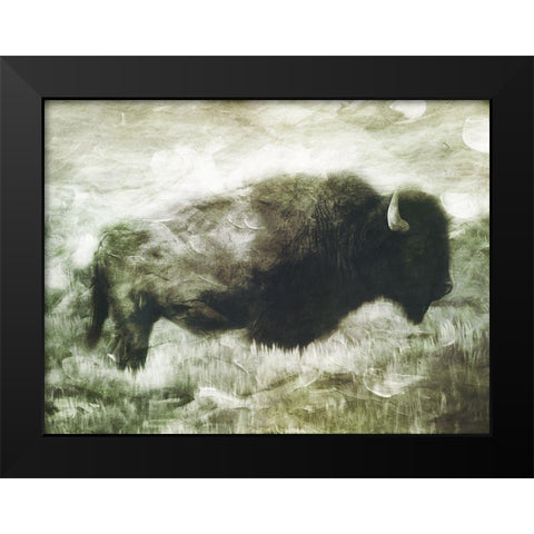 Buffalo Look Black Modern Wood Framed Art Print by Villa, Milli