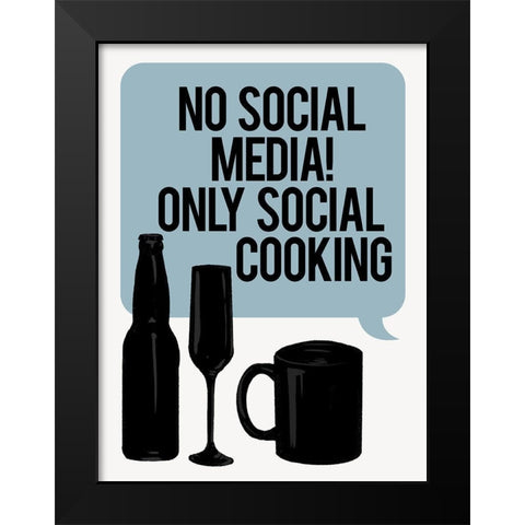 Bubble No Social Media Black Modern Wood Framed Art Print by Villa, Milli