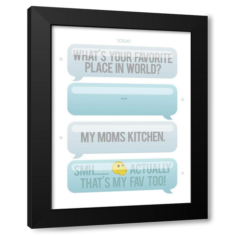 Texting My Fav Place Black Modern Wood Framed Art Print by Villa, Milli