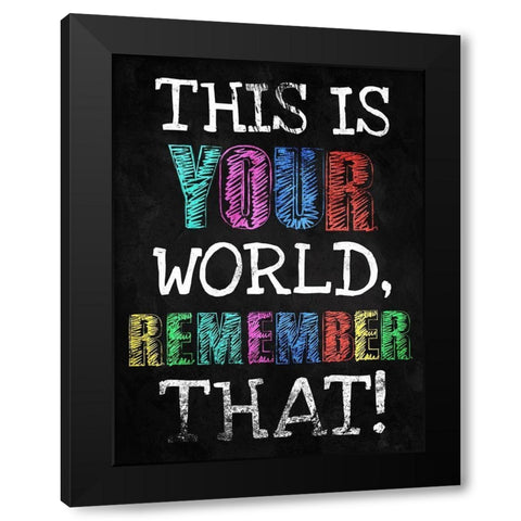 Your World Black Modern Wood Framed Art Print with Double Matting by Villa, Milli