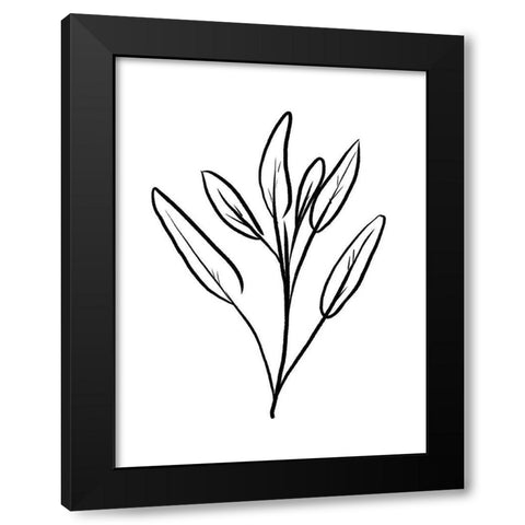 Simple Flowers 2 Black Modern Wood Framed Art Print with Double Matting by Villa, Milli
