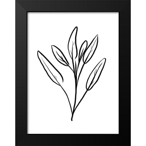 Simple Flowers 2 Black Modern Wood Framed Art Print by Villa, Milli