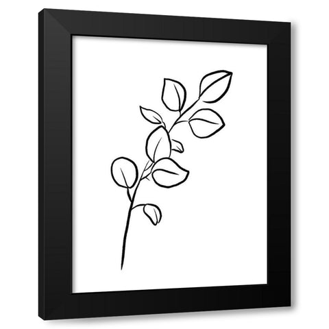 Simple Flowers 3 Black Modern Wood Framed Art Print with Double Matting by Villa, Milli