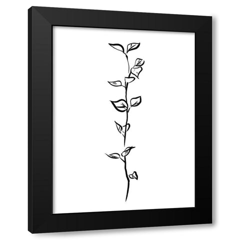 Simple Flowers 4 Black Modern Wood Framed Art Print by Villa, Milli