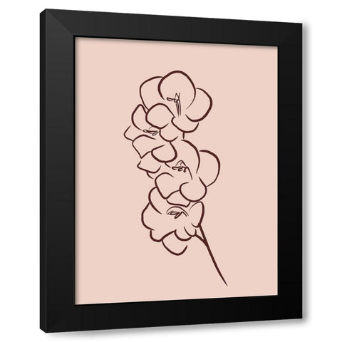 Simple Rose Flowers 3 Black Modern Wood Framed Art Print with Double Matting by Villa, Milli