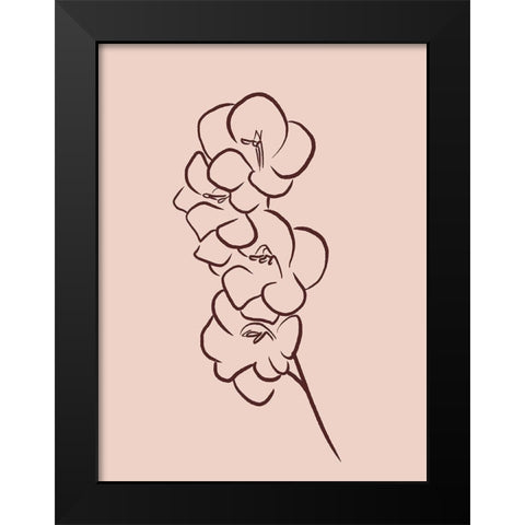 Simple Rose Flowers 3 Black Modern Wood Framed Art Print by Villa, Milli