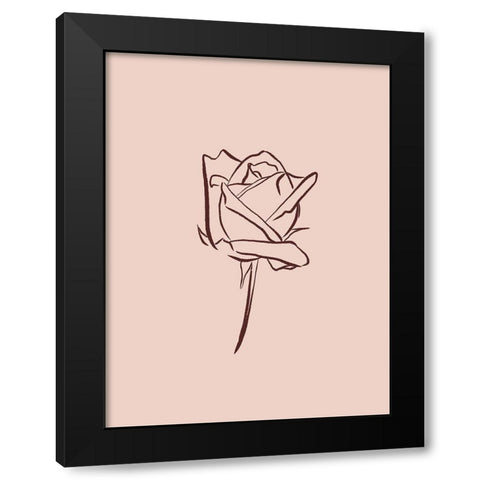 Simple Rose Flowers 4 Black Modern Wood Framed Art Print with Double Matting by Villa, Milli