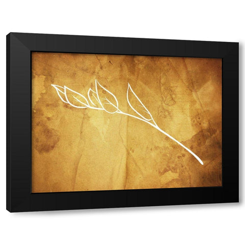 Simple ReGold Flower Black Modern Wood Framed Art Print by Villa, Milli