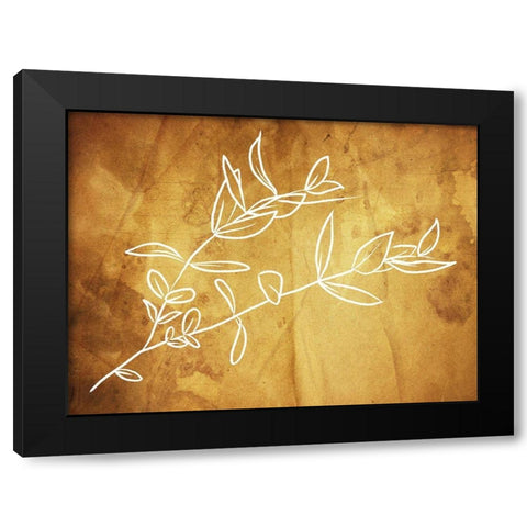 Simple ReGold Flower 2 Black Modern Wood Framed Art Print with Double Matting by Villa, Milli