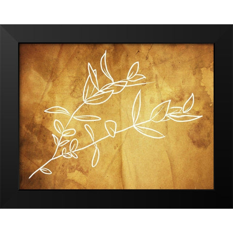 Simple ReGold Flower 2 Black Modern Wood Framed Art Print by Villa, Milli