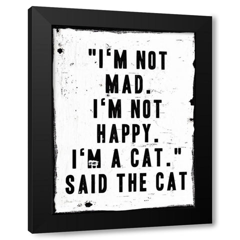 Said The Cat Black Modern Wood Framed Art Print by Villa, Milli