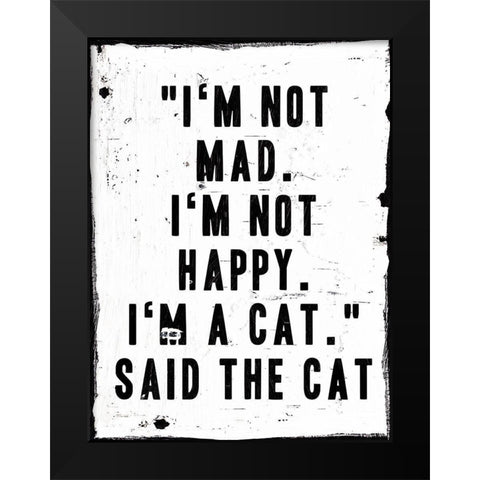 Said The Cat Black Modern Wood Framed Art Print by Villa, Milli