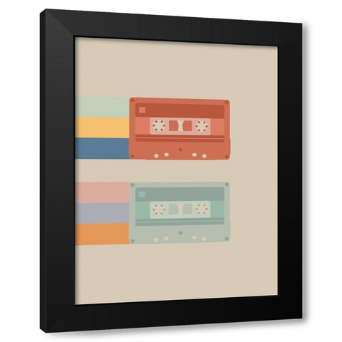 Tapes Grooving Black Modern Wood Framed Art Print with Double Matting by Villa, Milli