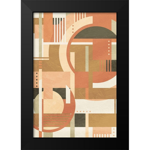 Geo Puzzle Boho Style Black Modern Wood Framed Art Print by Villa, Milli