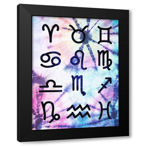 Symbol Zodiac Tie Dye Black Modern Wood Framed Art Print by Villa, Milli