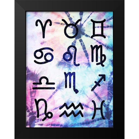 Symbol Zodiac Tie Dye Black Modern Wood Framed Art Print by Villa, Milli