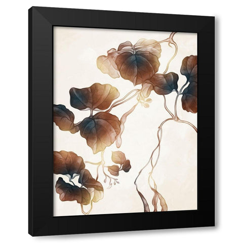 Hanging Autumn Leaves 1 Black Modern Wood Framed Art Print by Villa, Milli