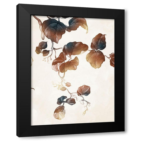 Hanging Autumn Leaves 2 Black Modern Wood Framed Art Print by Villa, Milli