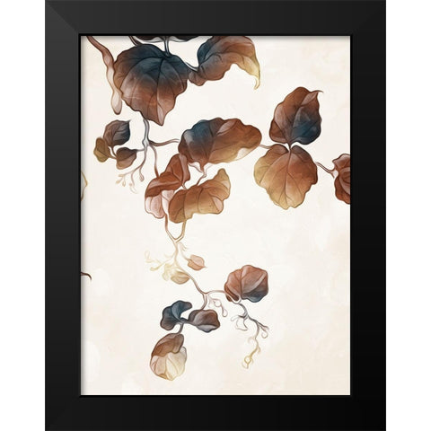 Hanging Autumn Leaves 2 Black Modern Wood Framed Art Print by Villa, Milli