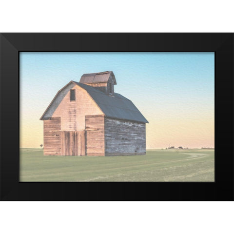 Sunset Pastel Barn Black Modern Wood Framed Art Print by Villa, Milli