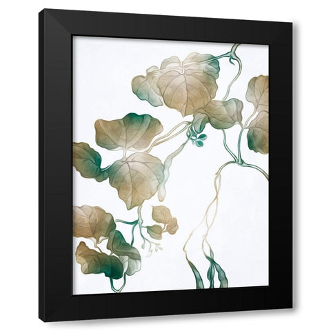 Windy Autumn Leaves 1 Black Modern Wood Framed Art Print by Villa, Milli