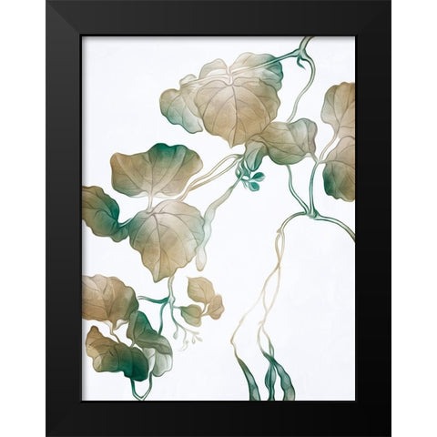 Windy Autumn Leaves 1 Black Modern Wood Framed Art Print by Villa, Milli