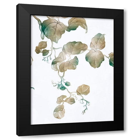 Windy Autumn Leaves 2 Black Modern Wood Framed Art Print with Double Matting by Villa, Milli