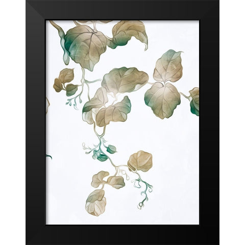Windy Autumn Leaves 2 Black Modern Wood Framed Art Print by Villa, Milli