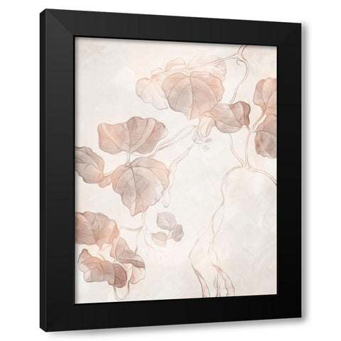 Soft Boho Leaves 1 Black Modern Wood Framed Art Print with Double Matting by Villa, Milli