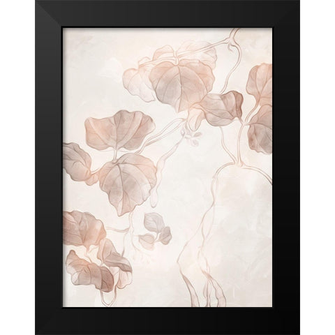 Soft Boho Leaves 1 Black Modern Wood Framed Art Print by Villa, Milli