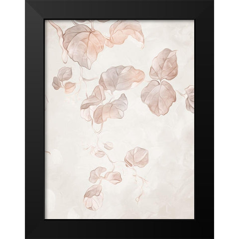 Soft Boho Leaves 2 Black Modern Wood Framed Art Print by Villa, Milli