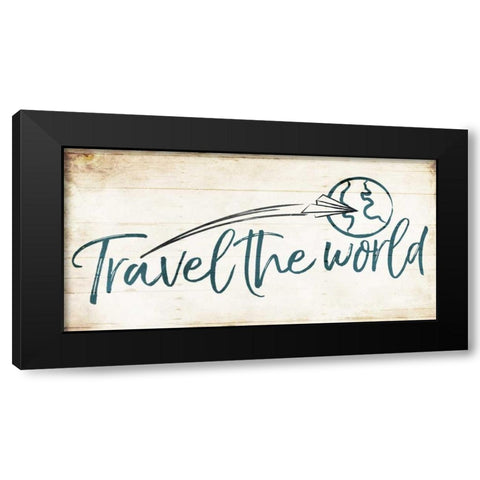 Travel The World Black Modern Wood Framed Art Print by Villa, Milli