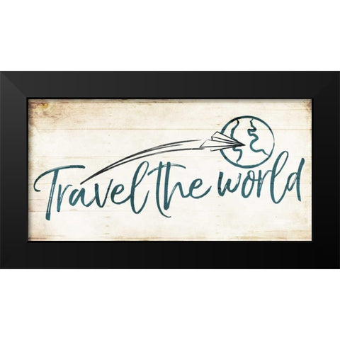 Travel The World Black Modern Wood Framed Art Print by Villa, Milli