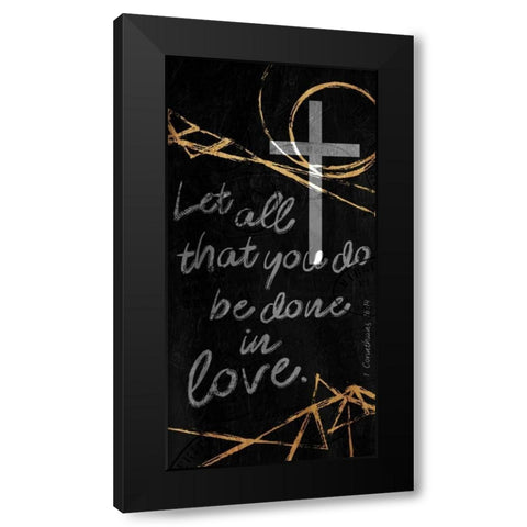 Done In Love  Black Modern Wood Framed Art Print by Villa, Milli
