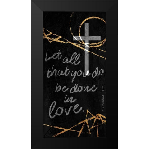 Done In Love  Black Modern Wood Framed Art Print by Villa, Milli