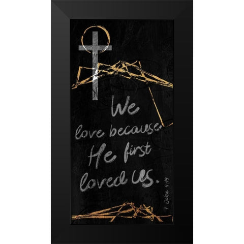 We Love Black Modern Wood Framed Art Print by Villa, Milli