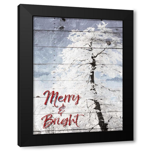Merry and Bright Black Modern Wood Framed Art Print by Villa, Milli