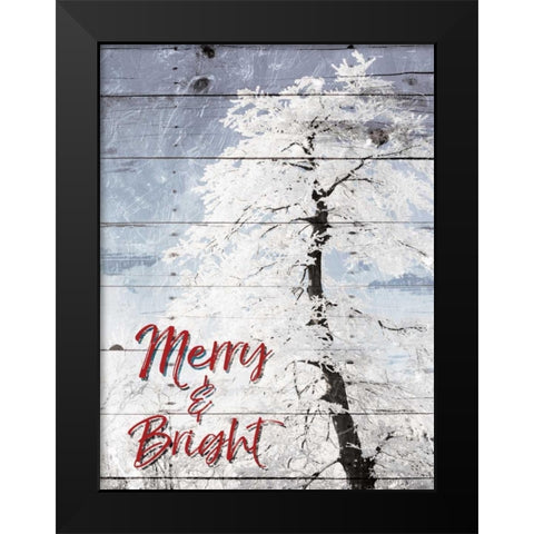 Merry and Bright Black Modern Wood Framed Art Print by Villa, Milli