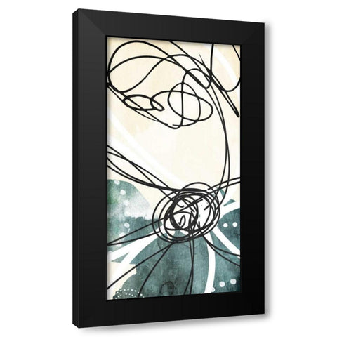 Blue Lines Day Black Modern Wood Framed Art Print by Villa, Milli