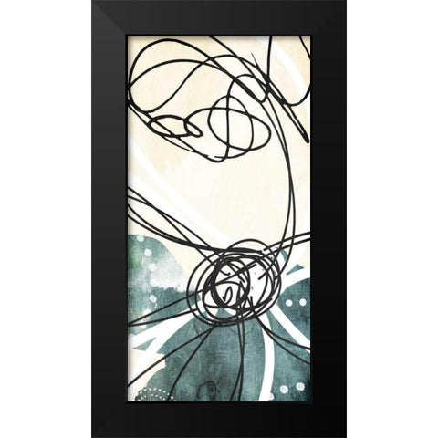 Blue Lines Day Black Modern Wood Framed Art Print by Villa, Milli