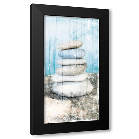 Stacked Rocks At Sea Black Modern Wood Framed Art Print by Villa, Milli