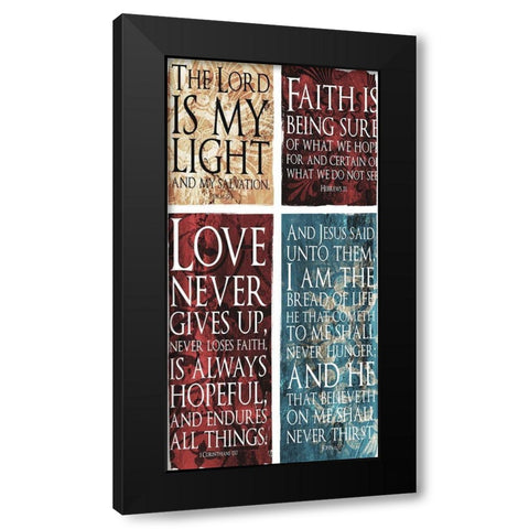 Lord Faith Love Jesus Black Modern Wood Framed Art Print by Villa, Mlli