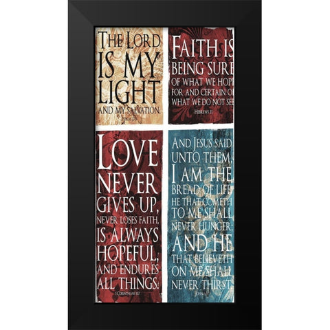Lord Faith Love Jesus Black Modern Wood Framed Art Print by Villa, Mlli
