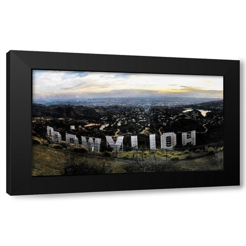 Hollywood View Black Modern Wood Framed Art Print with Double Matting by Villa, Mlli
